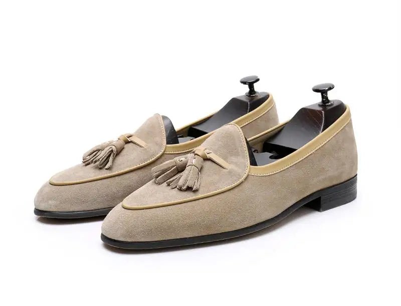 Classic Men's Leather Loafers Stylish Tassel Slip - ons - LiveTrendsX