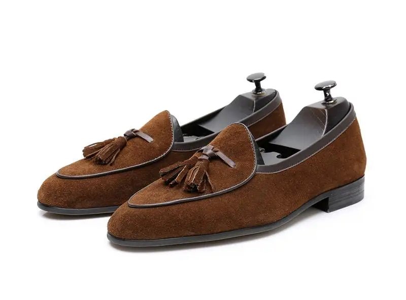 Classic Men's Leather Loafers Stylish Tassel Slip - ons - LiveTrendsX