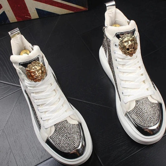 Designer high quality leather loafers men's shoes Trainers Height Increasing - LiveTrendsX