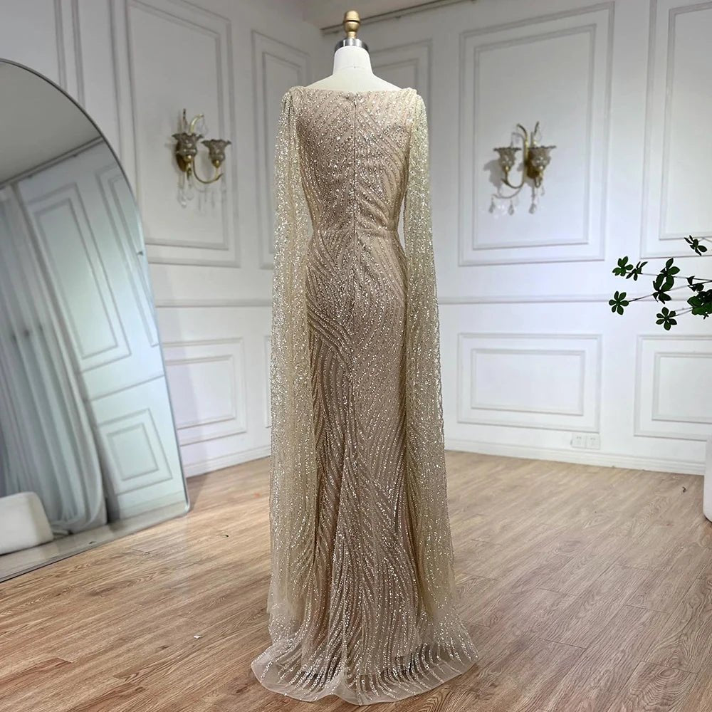 Elegant Cape Sleeves with Beaded Design for Luxury Evening Weddings and Parties - LiveTrendsX