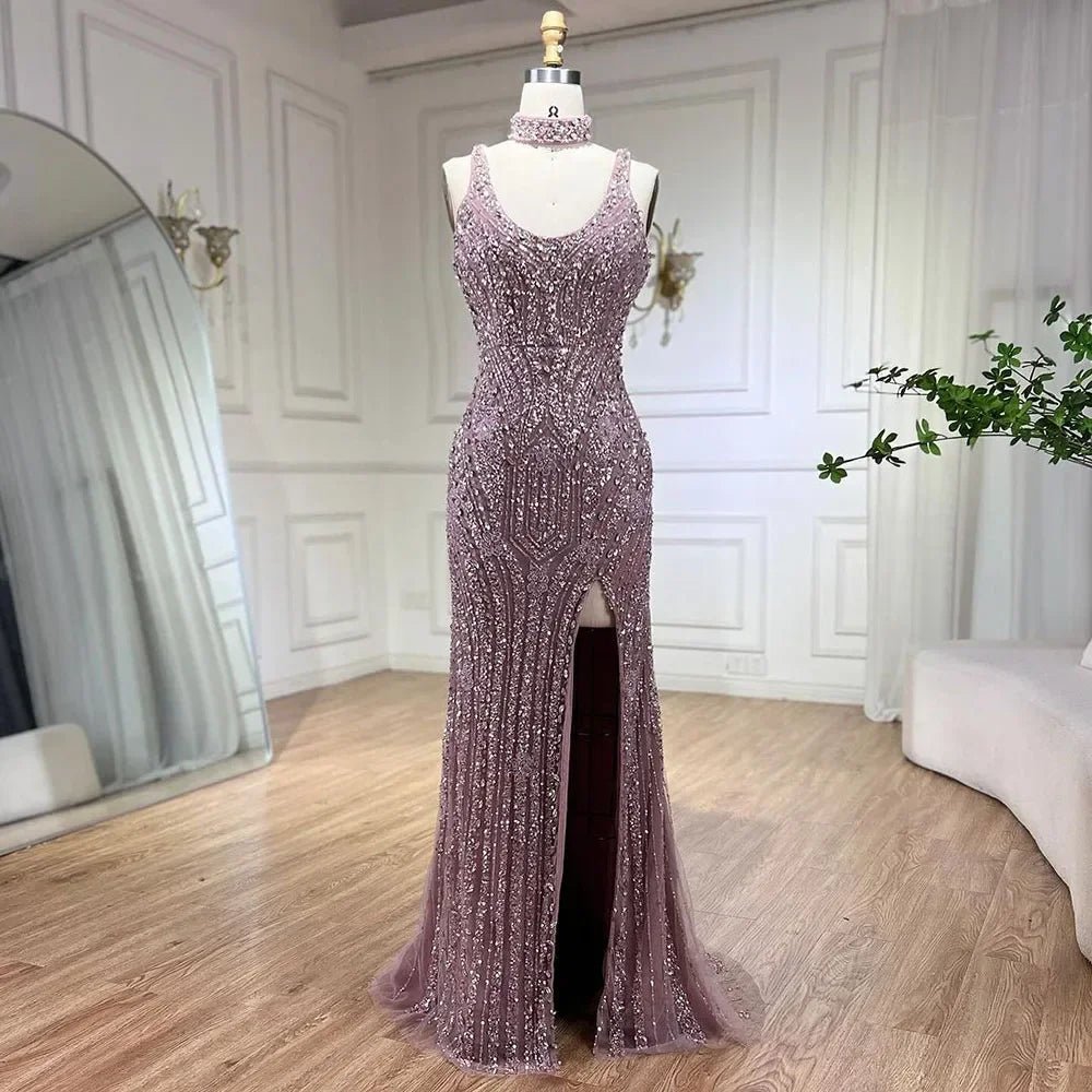 Elegant Sleeveless Mermaid Dress with Slit - Luxury Evening Gown for Women - LiveTrendsX