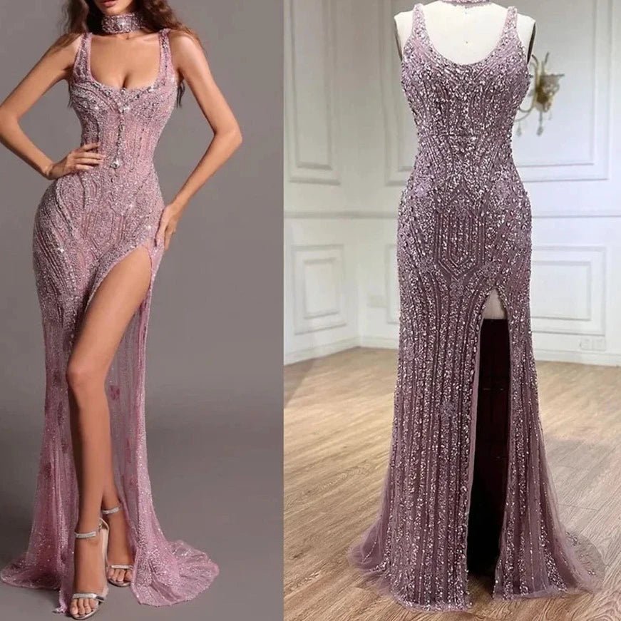 Elegant Sleeveless Mermaid Dress with Slit - Luxury Evening Gown for Women - LiveTrendsX