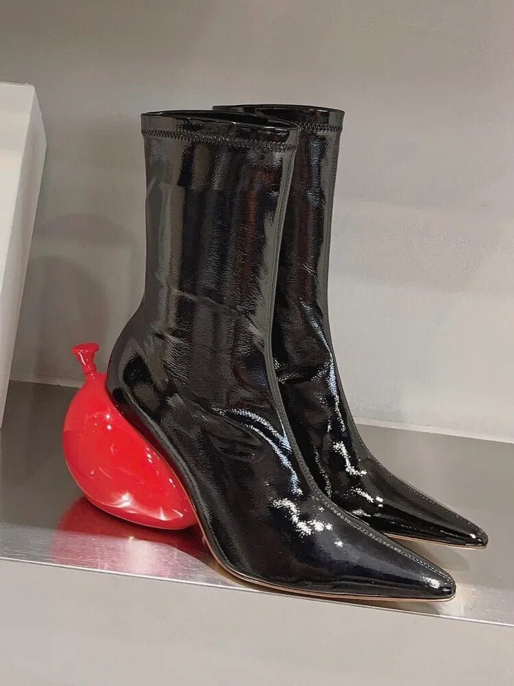 Elegant Zipper Ball Heel Ankle Boots - LiveTrendsX