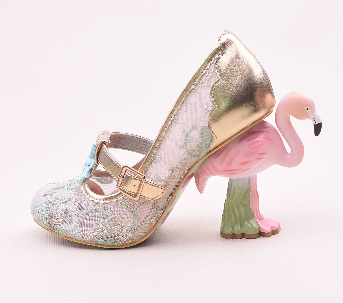 Flamingo - Heel Embroidered Mary Jane Shoes - LiveTrendsX