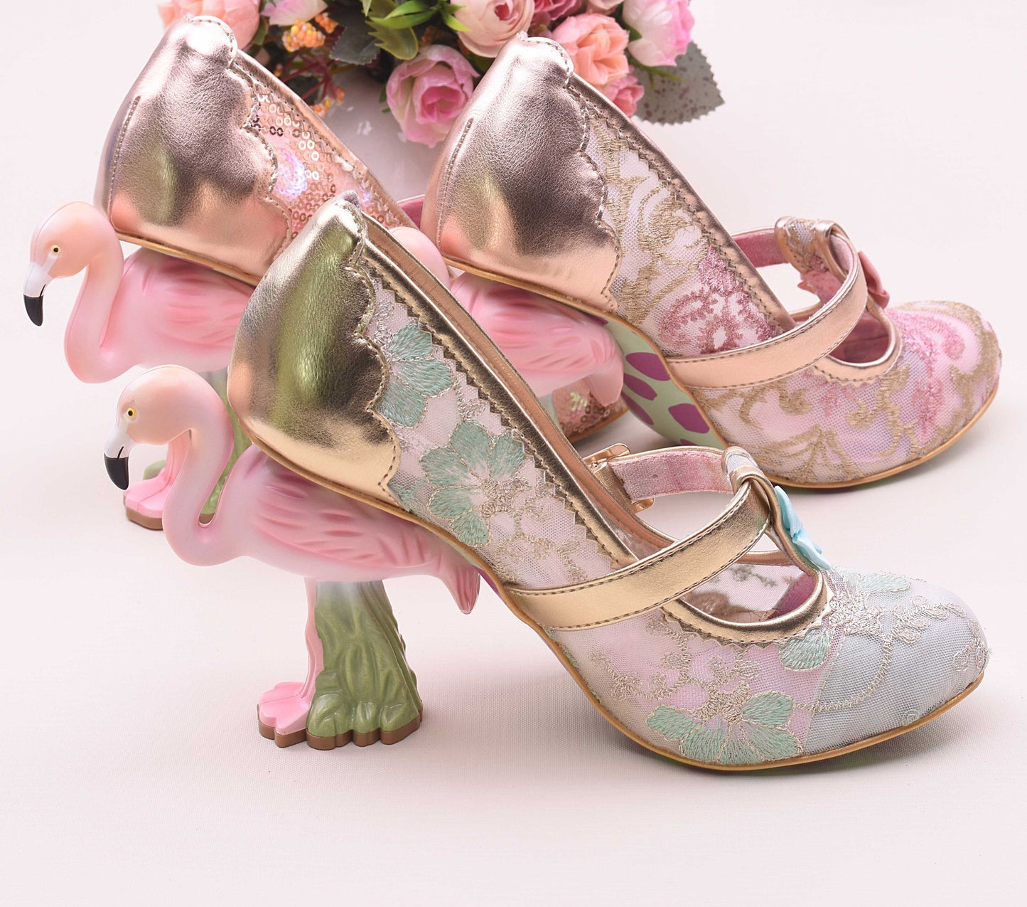 Flamingo - Heel Embroidered Mary Jane Shoes - LiveTrendsX