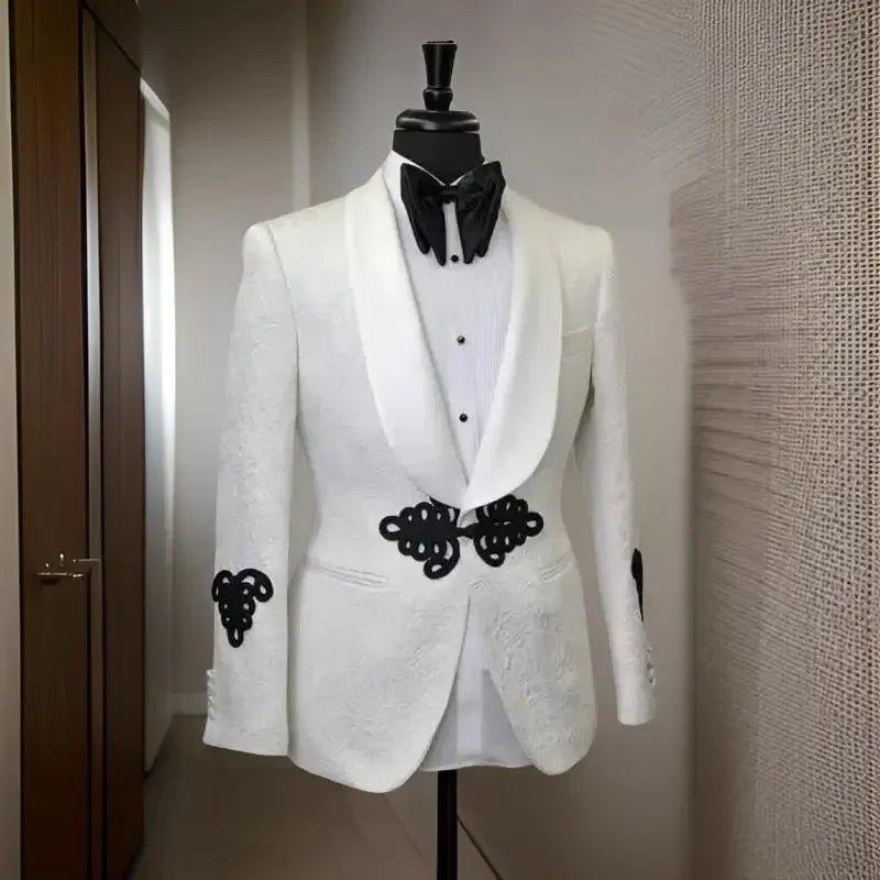 Floral Men’s Suit Jacket with Mandarin Buttons - LiveTrendsX