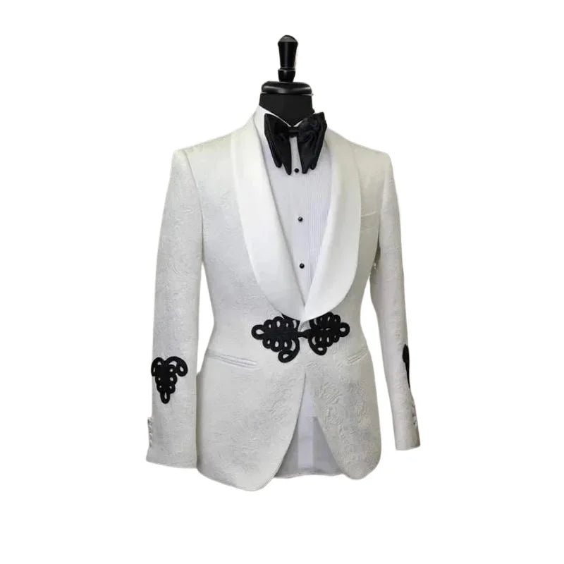 Floral Men’s Suit Jacket with Mandarin Buttons - LiveTrendsX
