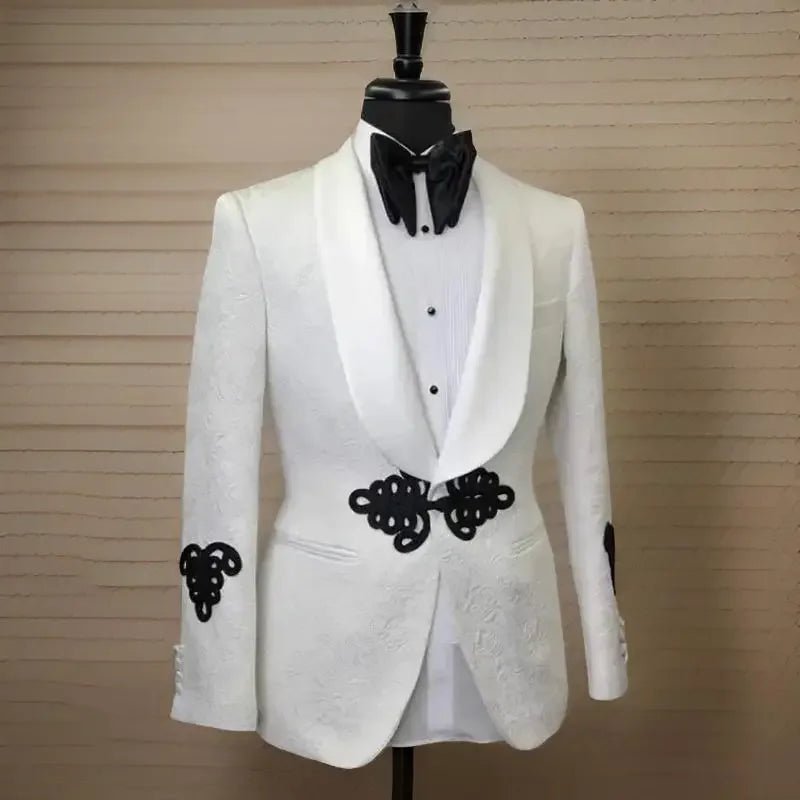 Floral Men’s Suit Jacket with Mandarin Buttons - LiveTrendsX