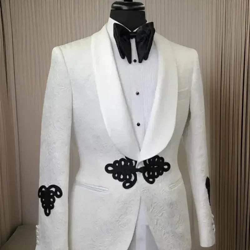 Floral Men’s Suit Jacket with Mandarin Buttons - LiveTrendsX