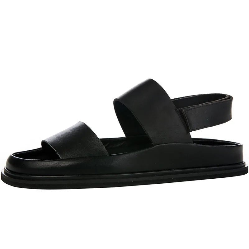 Italian Men's Mixed - Color Leather Gladiator Sandals with Thick Platform - LiveTrendsX