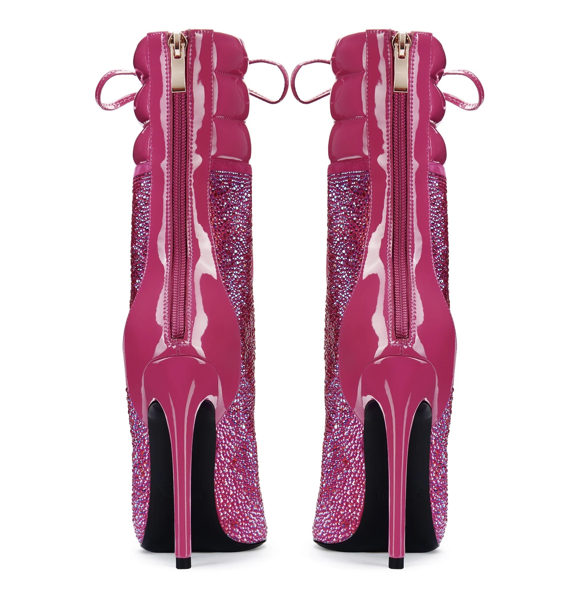 Lace - Up High - Heeled Diamond Ankle Boots - LiveTrendsX