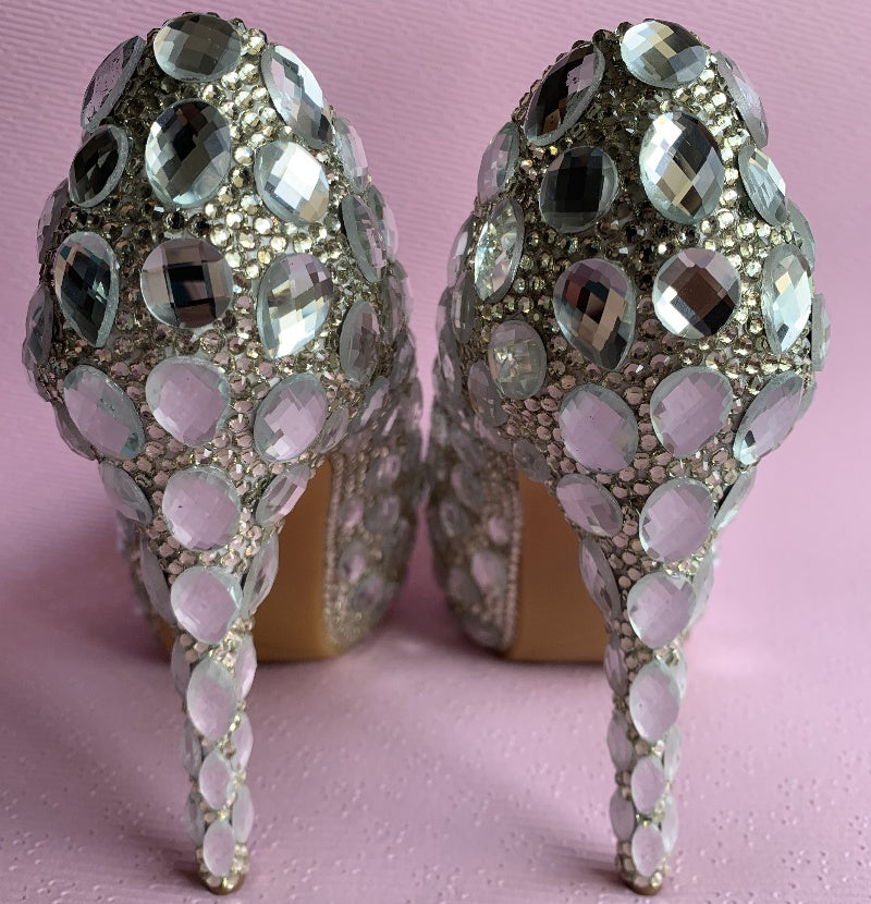 クリスタルシューズ シンデレラ レディース ハイヒール イブニングパーティー用
