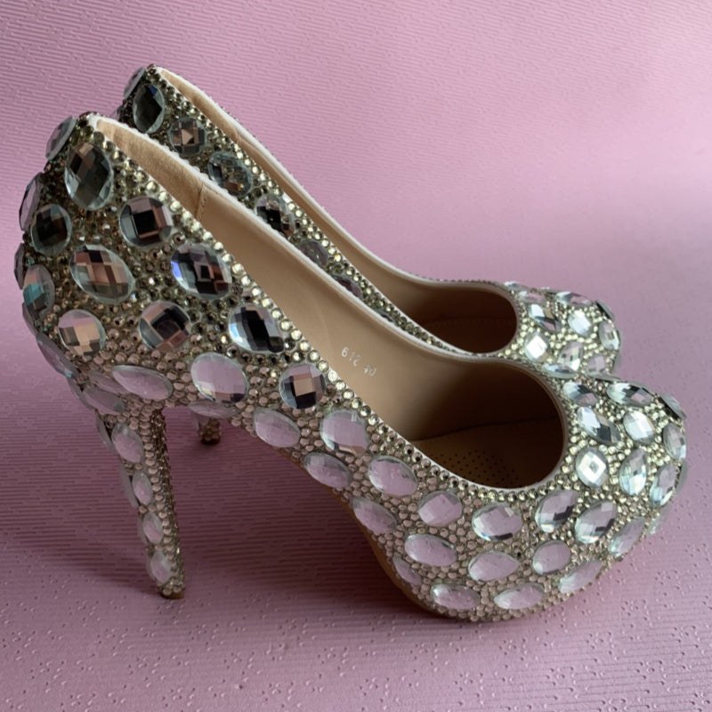 クリスタルシューズ シンデレラ レディース ハイヒール イブニングパーティー用