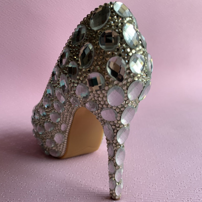 クリスタルシューズ シンデレラ レディース ハイヒール イブニングパーティー用