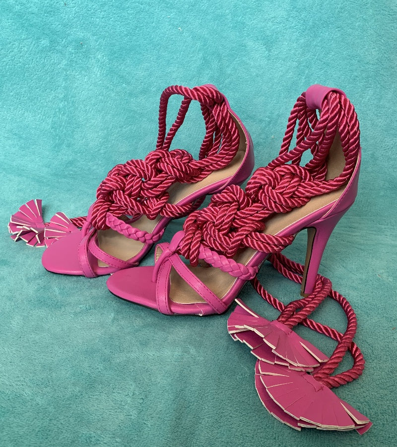 Sexy Rope Knot High Heel Sandals
