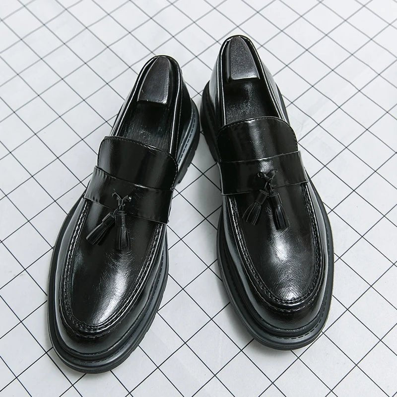Men's Casual Moccasins Black Fashion Luxury Loafers Wedding Shoes - LiveTrendsX