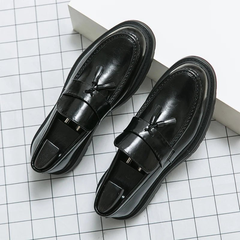 Men's Casual Moccasins Black Fashion Luxury Loafers Wedding Shoes - LiveTrendsX