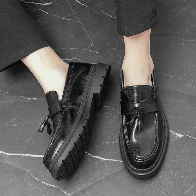 Men's Casual Moccasins Black Fashion Luxury Loafers Wedding Shoes - LiveTrendsX