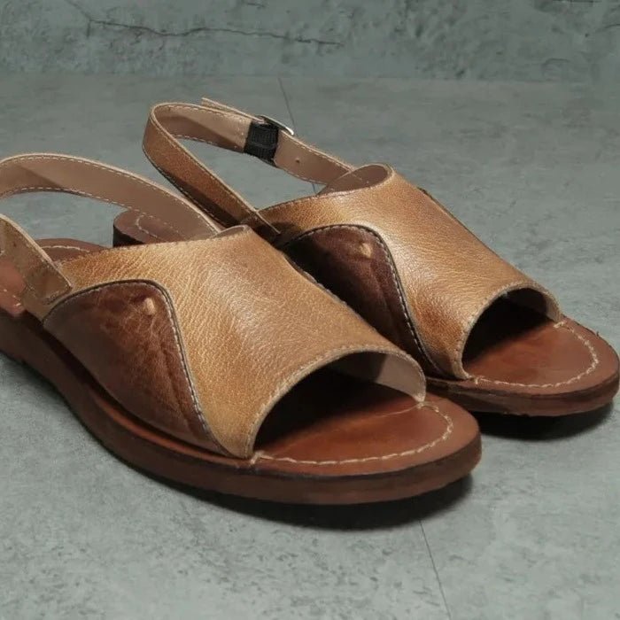 Men's Genuine Cowhide Leather Gladiator Sandals Vintage Summer Casual - LiveTrendsX