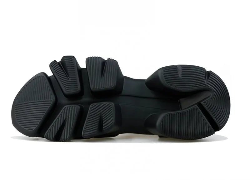 Men's Genuine Leather Gladiator Sandals with Buckle Strap and Thick Bottom - LiveTrendsX