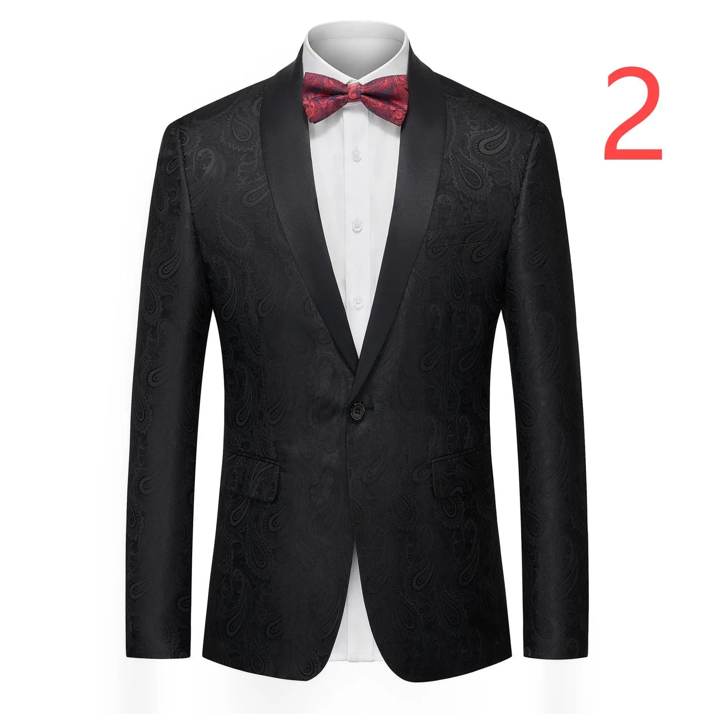 Men's Jacquard Suit Jacket with Multi - Color Paisley Patterns - LiveTrendsX