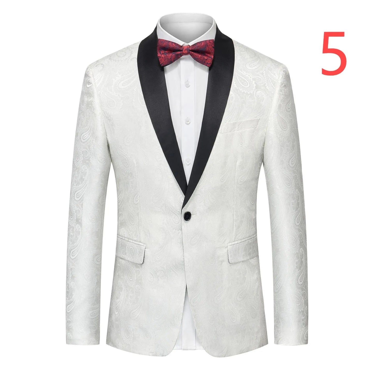 Men's Jacquard Suit Jacket with Multi - Color Paisley Patterns - LiveTrendsX