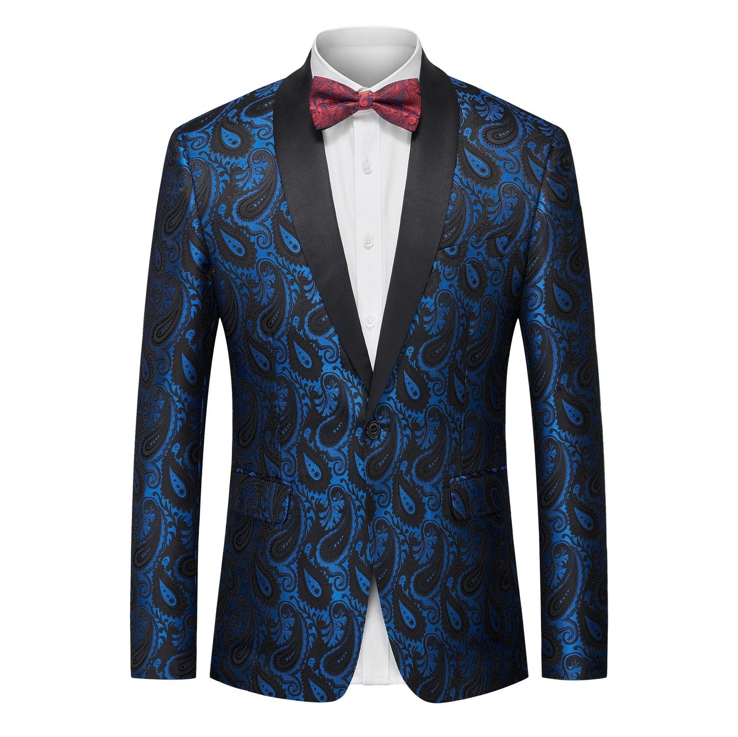 Men's Jacquard Suit Jacket with Multi - Color Paisley Patterns - LiveTrendsX