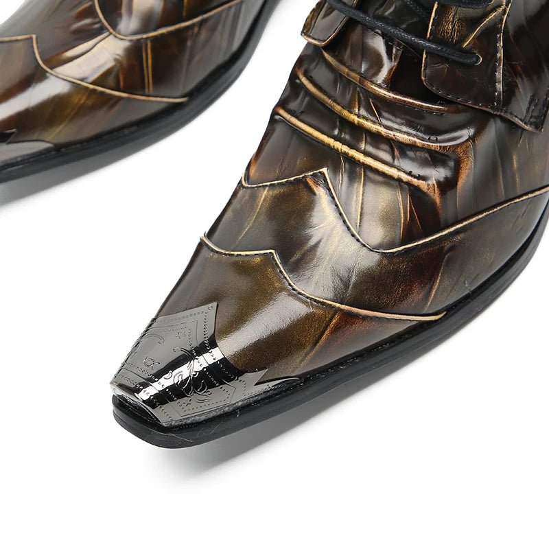 Men's Luxury Handmade Italian Leather Ankle Boots with Metal Toe - LiveTrendsX