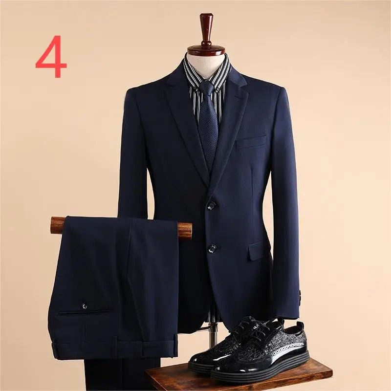 Men's Single - Breasted Suit in Black and Deep Navy - LiveTrendsX
