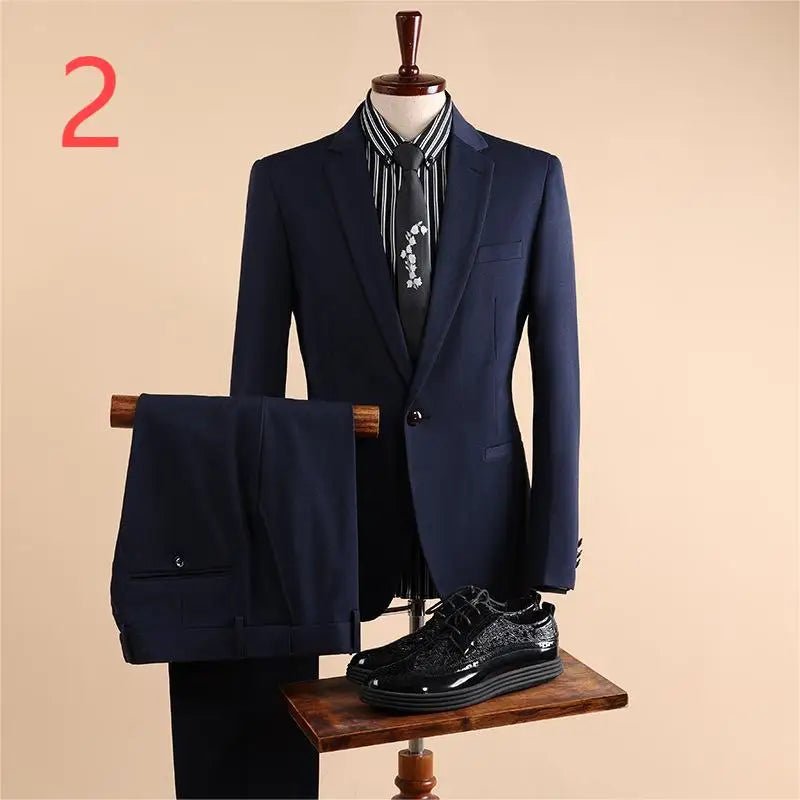 Men's Single - Breasted Suit in Black and Deep Navy - LiveTrendsX