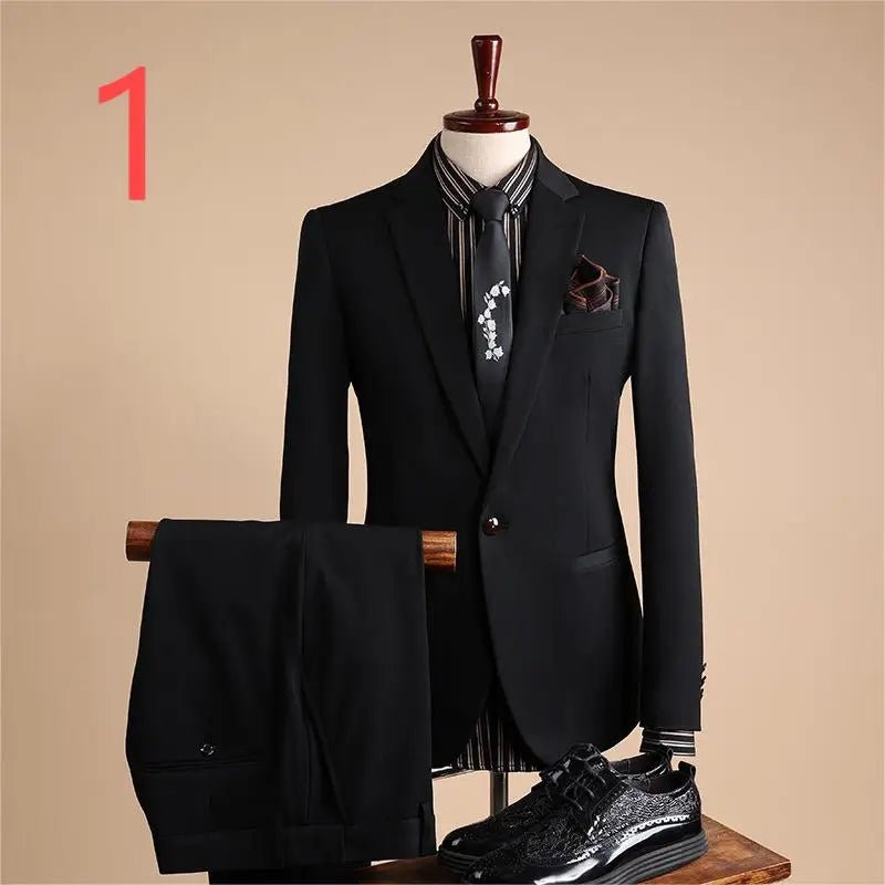 Men's Single - Breasted Suit in Black and Deep Navy - LiveTrendsX