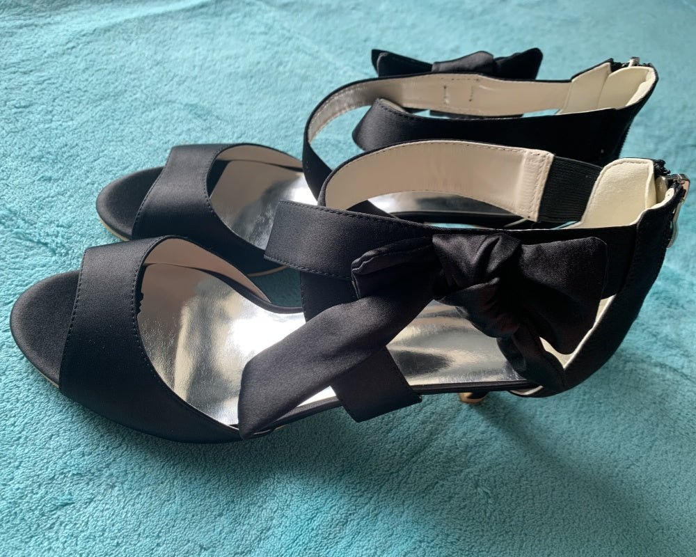 Mid Heels Satin Wedding Sandals for Bride Open Toe - LiveTrendsX