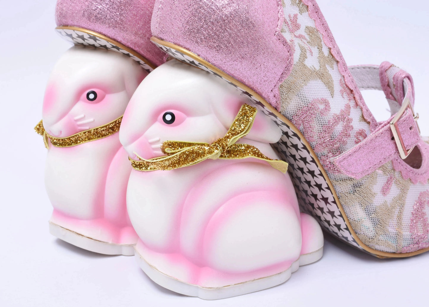 Pink Bunny Lace High Heels – Fairytale Elegance - LiveTrendsX