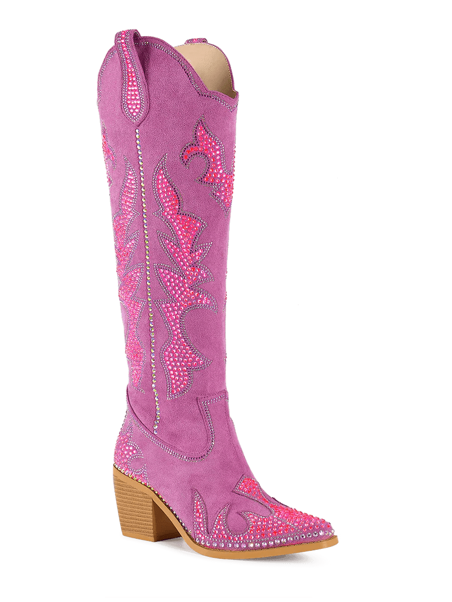 Sequin Floral Western Cowboy Boots - LiveTrendsX