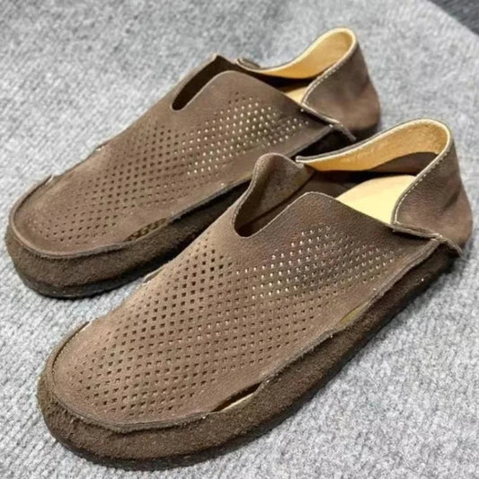 Summer Men Breathable Hollow Out Slip On Moccasin Driving Loafers - LiveTrendsX