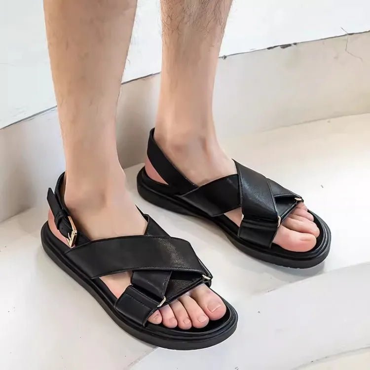 Summer Men's Open Toe Buckle Strap Gladiator Sandals - LiveTrendsX