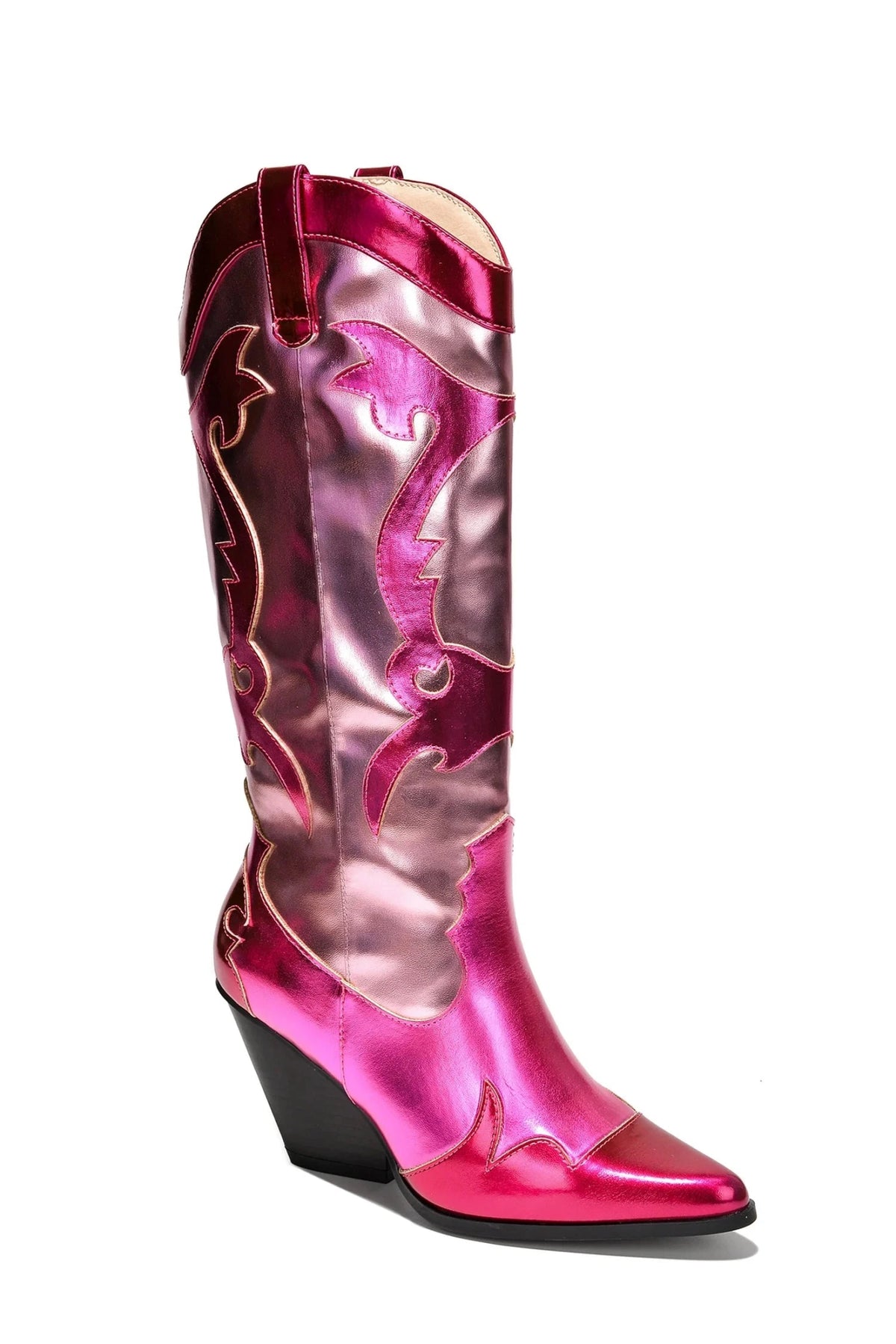 Burn Pattern Boot Western Denim Boots with Flame Pattern – LiveTrendsX