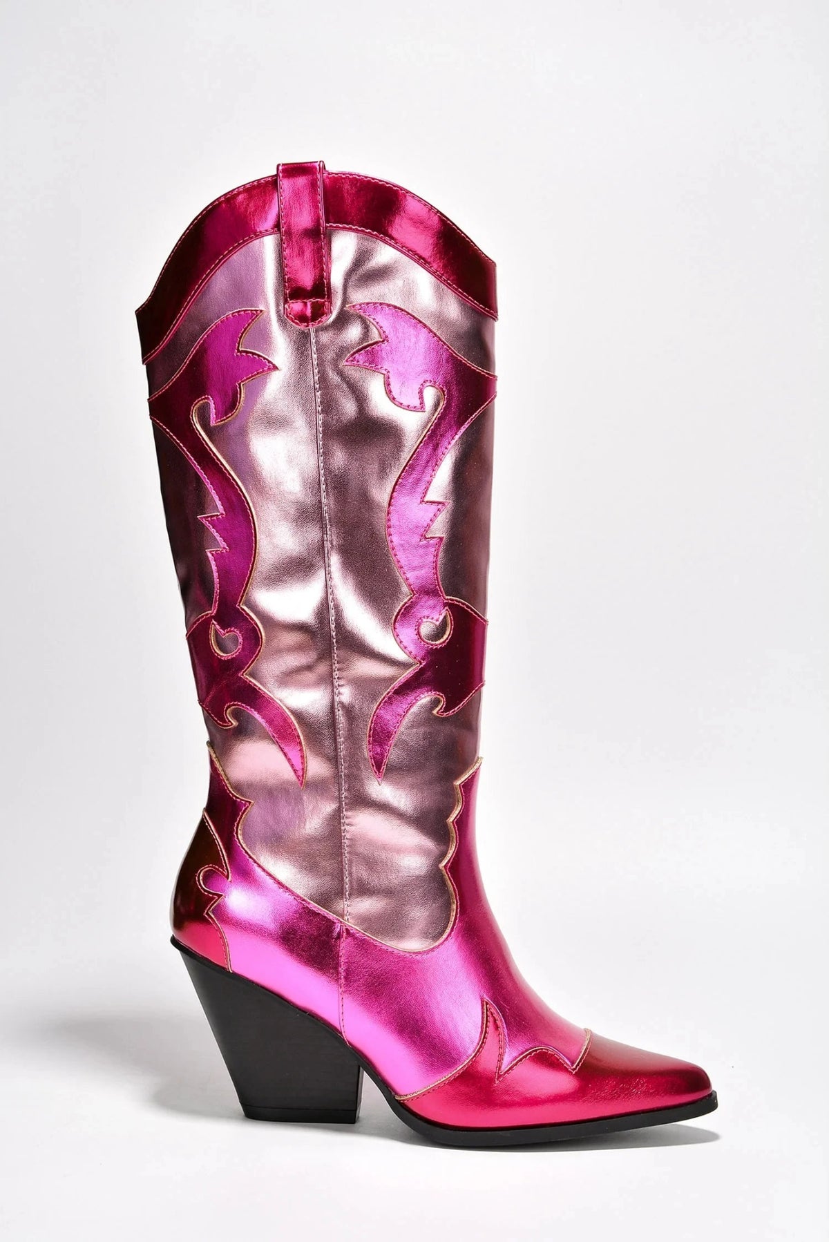 Burn Pattern Boot Western Denim Boots with Flame Pattern – LiveTrendsX