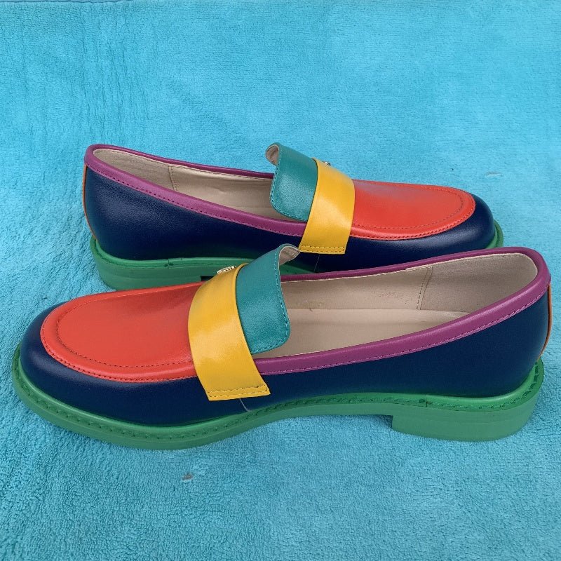 Women Round Toe Slip On Penny Loafers - LiveTrendsX