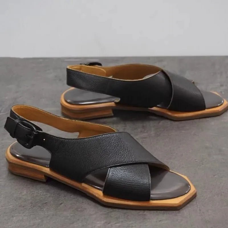 Women's Genuine Leather Vintage Gladiator OpenToe Sandals - LiveTrendsX