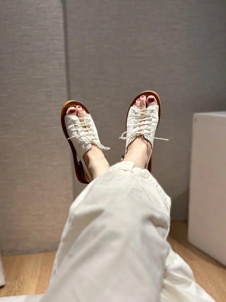 Women's Vintage Genuine Leather Gladiator Sandals Summer Casual - LiveTrendsX