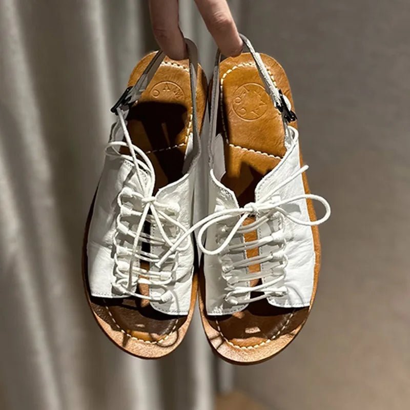 Women's Vintage Genuine Leather Gladiator Sandals Summer Casual - LiveTrendsX