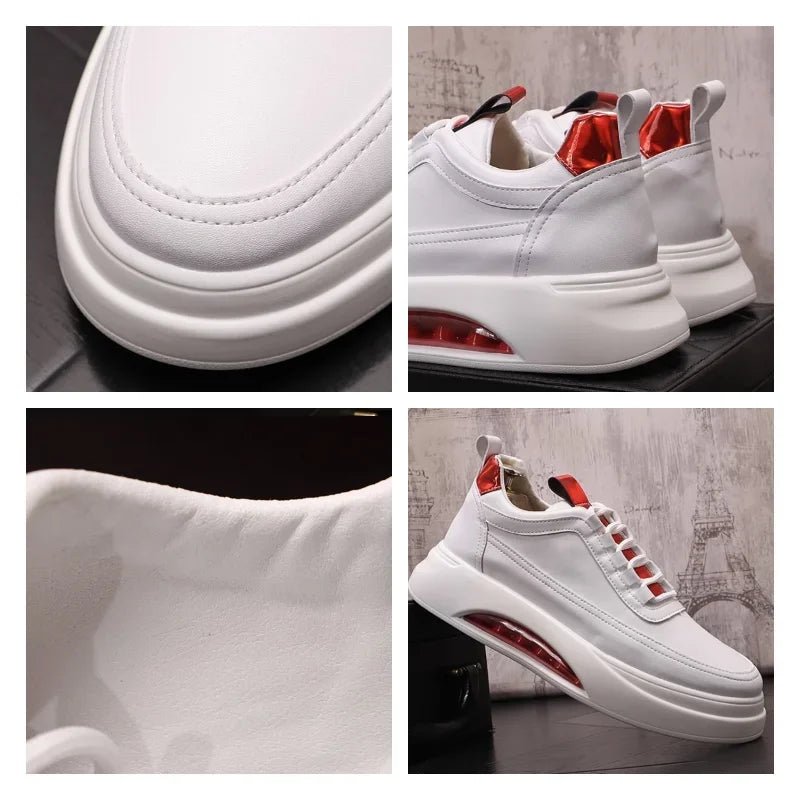 Youth White Men's Sneaker Trend High Top Platform Shoes - LiveTrendsX