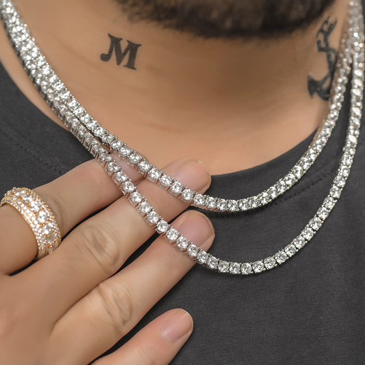 4mm Iced Out AAA Zircon Tennis Chain Dad Jewelry