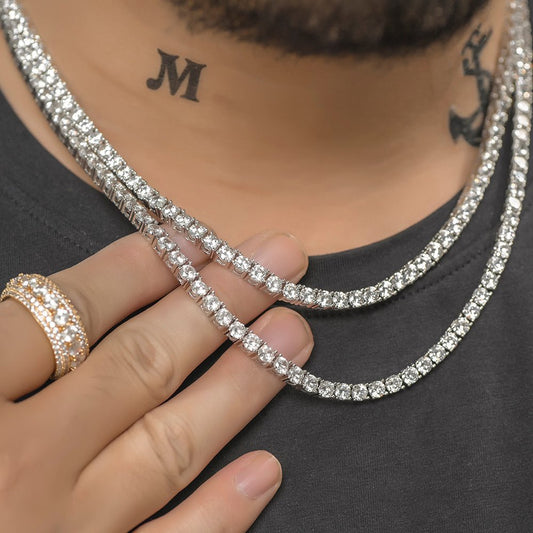 4mm Iced Out AAA Zircon Tennis Chain Dad Jewelry - LiveTrendsX
