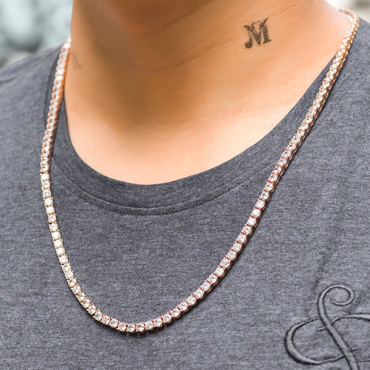 4mm Iced Out AAA Zircon Tennis Chain Dad Jewelry - LiveTrendsX