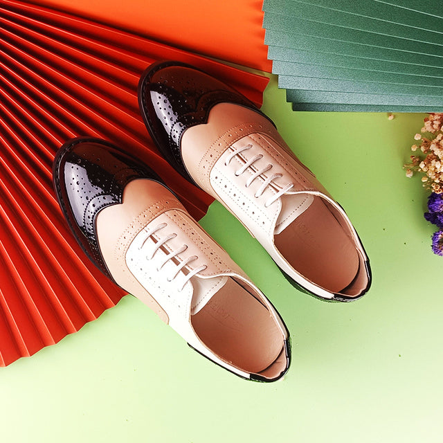 Genuine Leather Oxford Shoes Loafers For Women