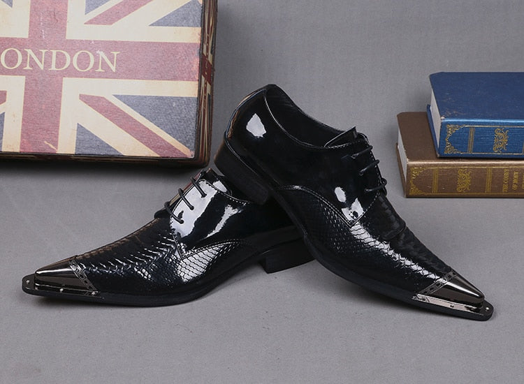 Male Scale Genuine Leather Oxfords Shoes