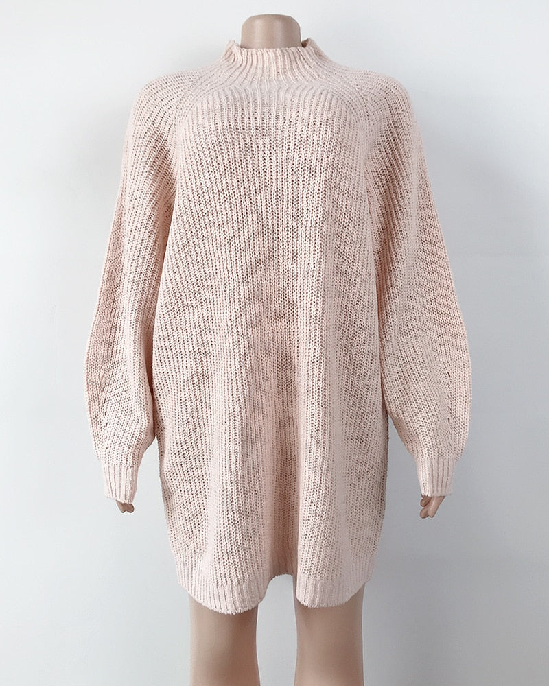 New Woman Sweater Casual Solid Loose Women Pullovers Full Hand Knitted Korean Femme Pink Sweater Tops - LiveTrendsX