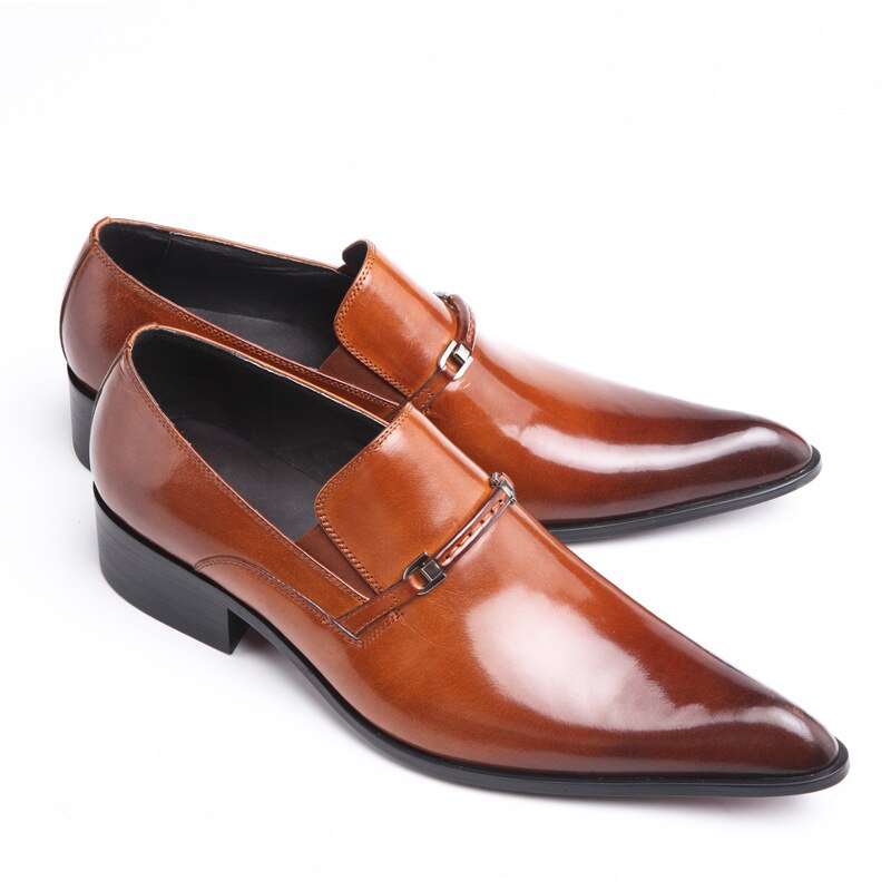 Leather Moccasin Formal Male Pointed Toe Shoes